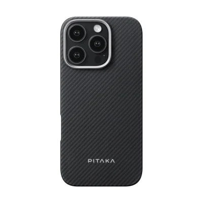 Cover Iphone 16 Pro Woven Slim Pitaka - Black/Grey